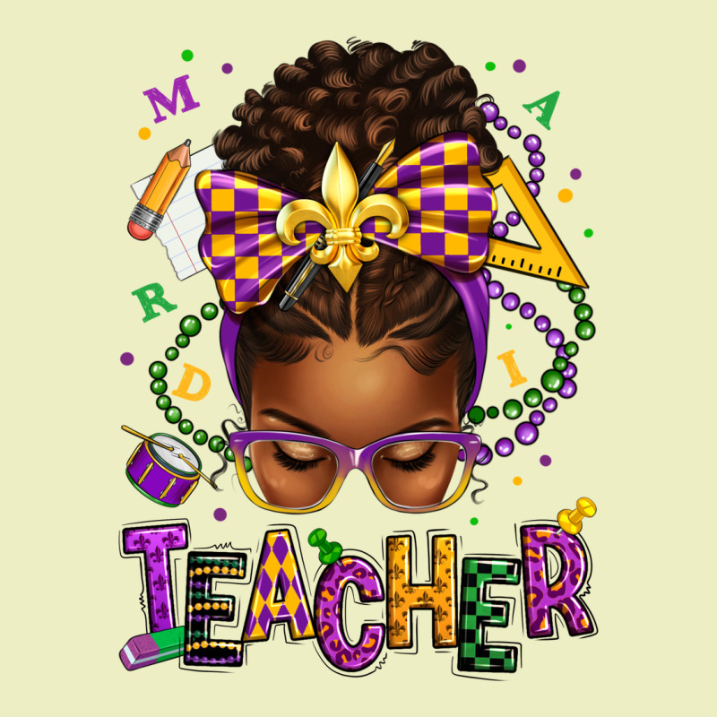Mardi Gras Teacher Afro Messy Bun Urban Hoodie by texasbilliewilder | Teevron