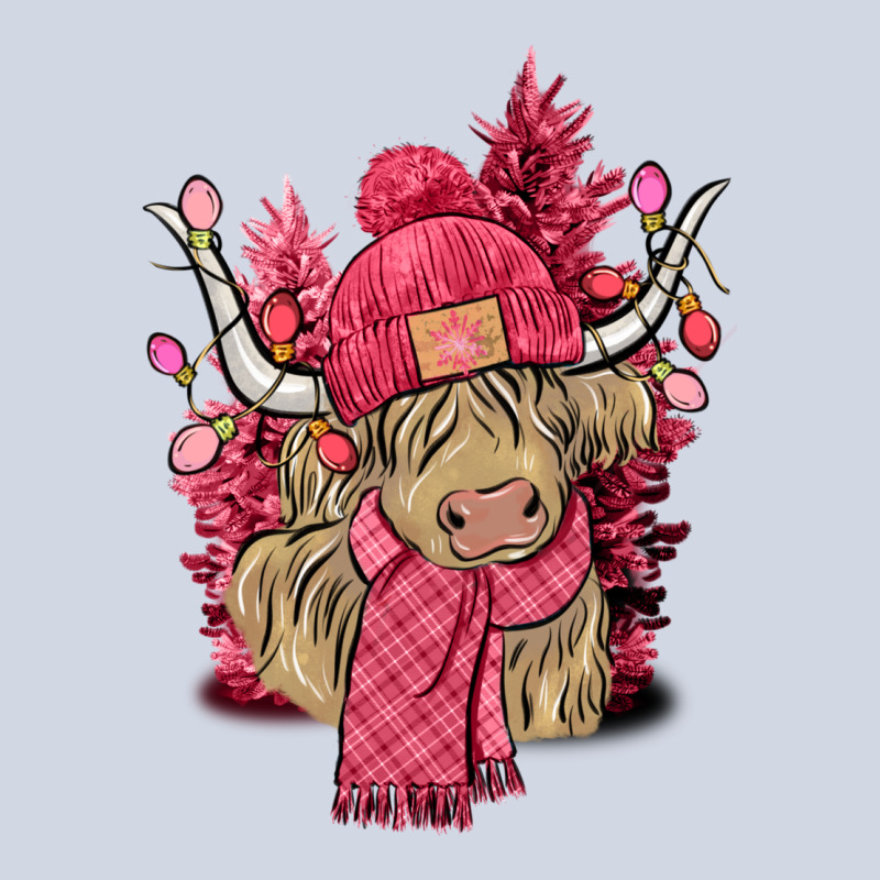 Pink Winter Long Haired Cow Premium Sweatshirt by NancyCooperArtShop | Teevron