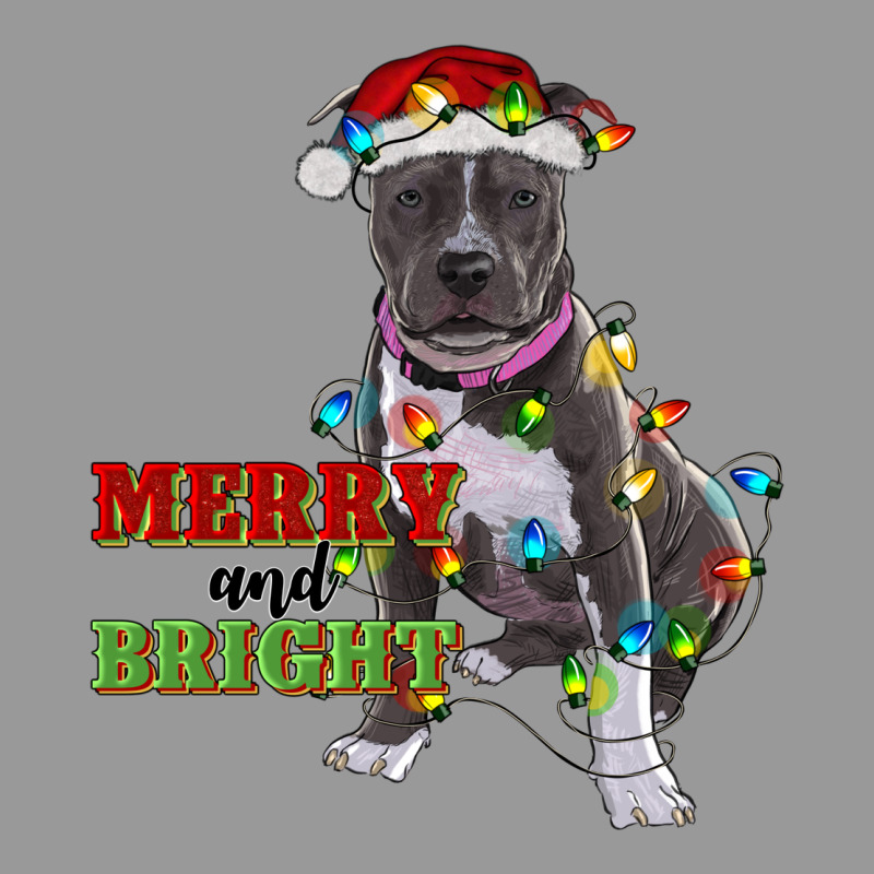 Merry And Bright Pitbull Vintage Hoodie by RanaPortraitStore | Teevron