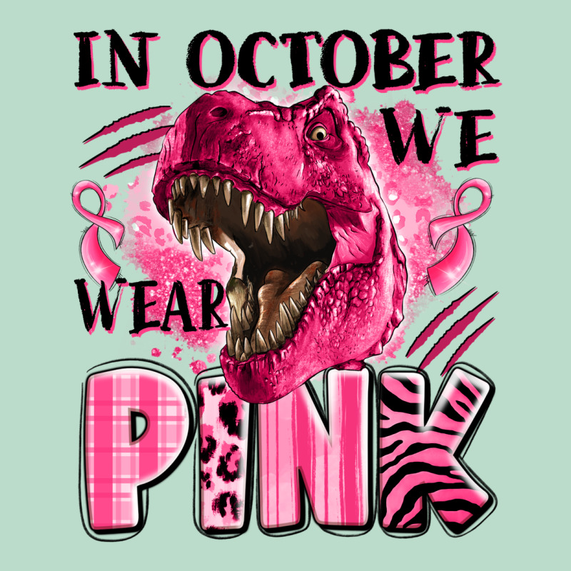 In October We Wear Pink Dinosaur Premium Hoodie by LillyAllenDesigns | Teevron
