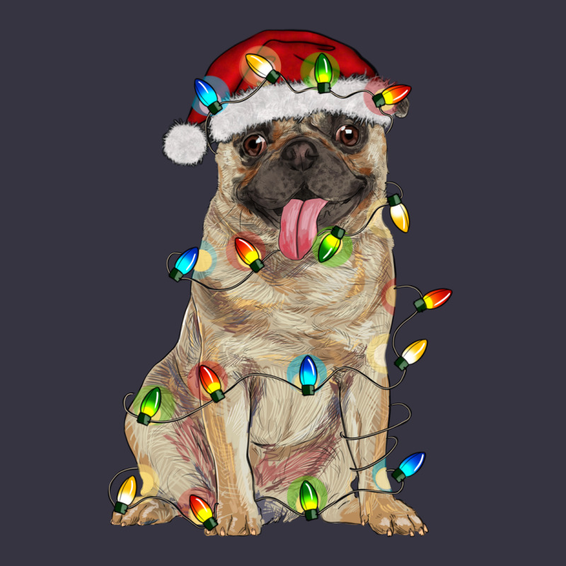 Pug With Christmas Lights Vintage Hoodie by RanaPortraitStore | Teevron