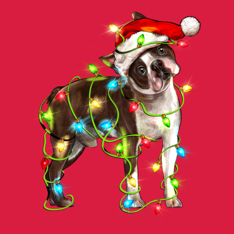 Christmas Chocolate Boston Terrier Premium Hoodie by LillyAllenDesigns | Teevron