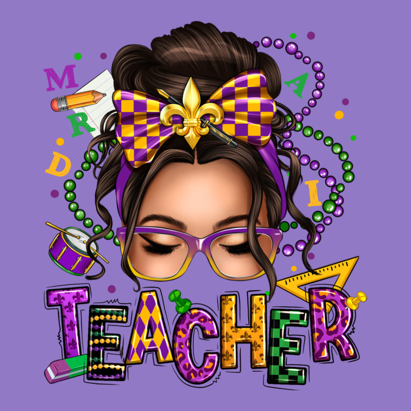 Mardi Gras Teacher Caucasian Messy Bun Urban Hoodie by texasbilliewilder | Teevron