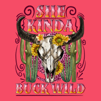 She Kinda Buck Wild With Bull Skull Premium Sweatshirt | Teevron