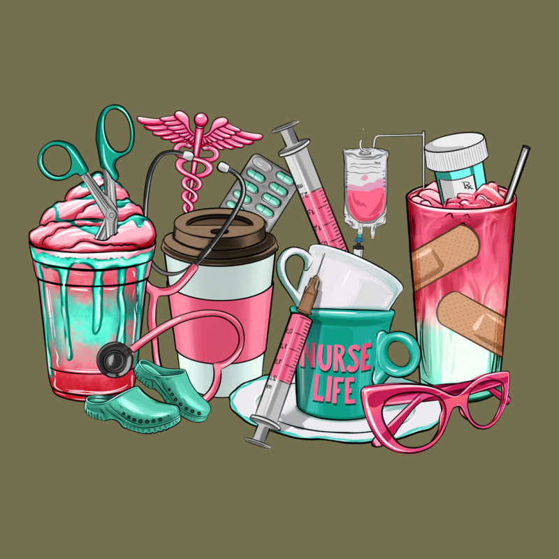 Nurse Coffee Cups Vintage Hoodie by texasbilliewilder | Teevron