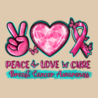 Peace Love Cure Breast Cancer Awareness Heavyweight Sweatshirt | Teevron