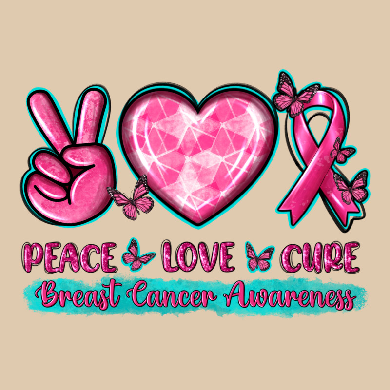 Peace Love Cure Breast Cancer Awareness Heavyweight Sweatshirt by texasbilliewilder | Teevron