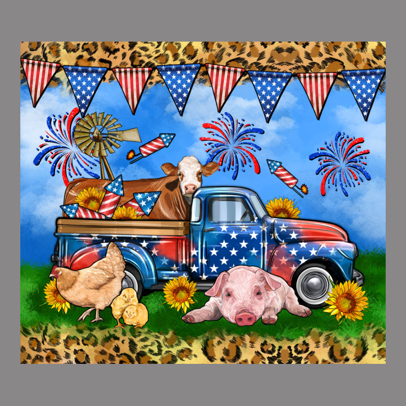 America Farm Animals Truck 20oz Skinny Tumbler Vintage Tee by Neo Western | Teevron