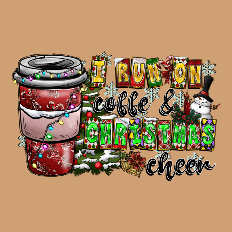 I Run On Coffee And Christmas Cheer Vintage Tee by CowhideDigitalArt | Teevron
