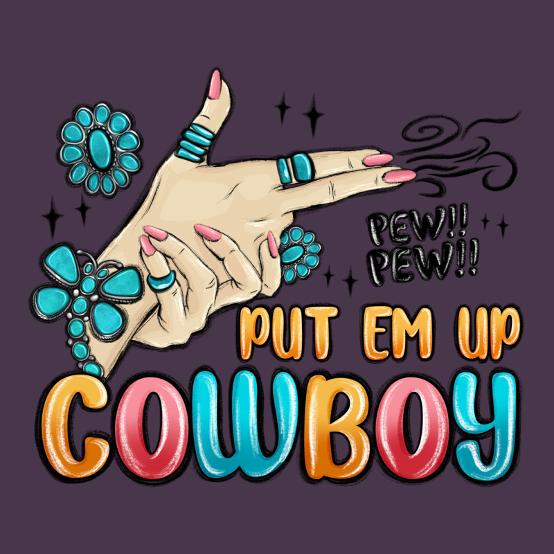 Western Turquoise Put Em Up Cowboy Heavyweight Hoodie by MaliasSmallBusiness | Teevron
