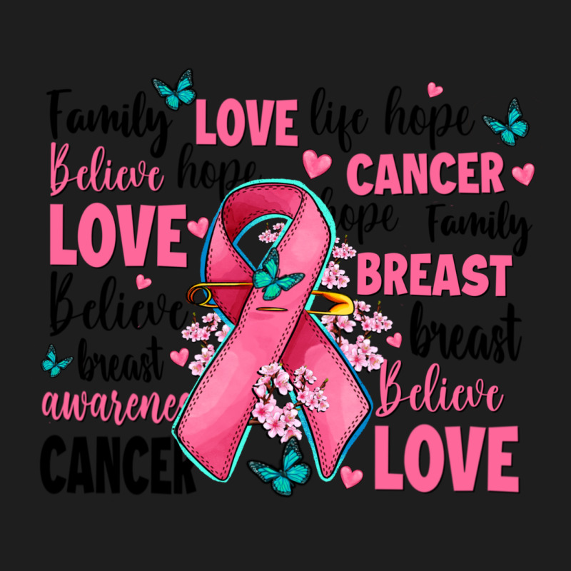 Breast Cancer Ribbons With Cancer Words Classic Tee by AdoDesignShop | Teevron