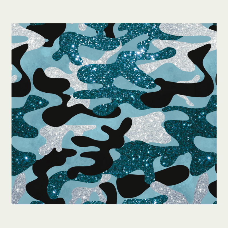 Blue Camouflage Glitter Urban Heavy Tee by BarkalooDesign | Teevron