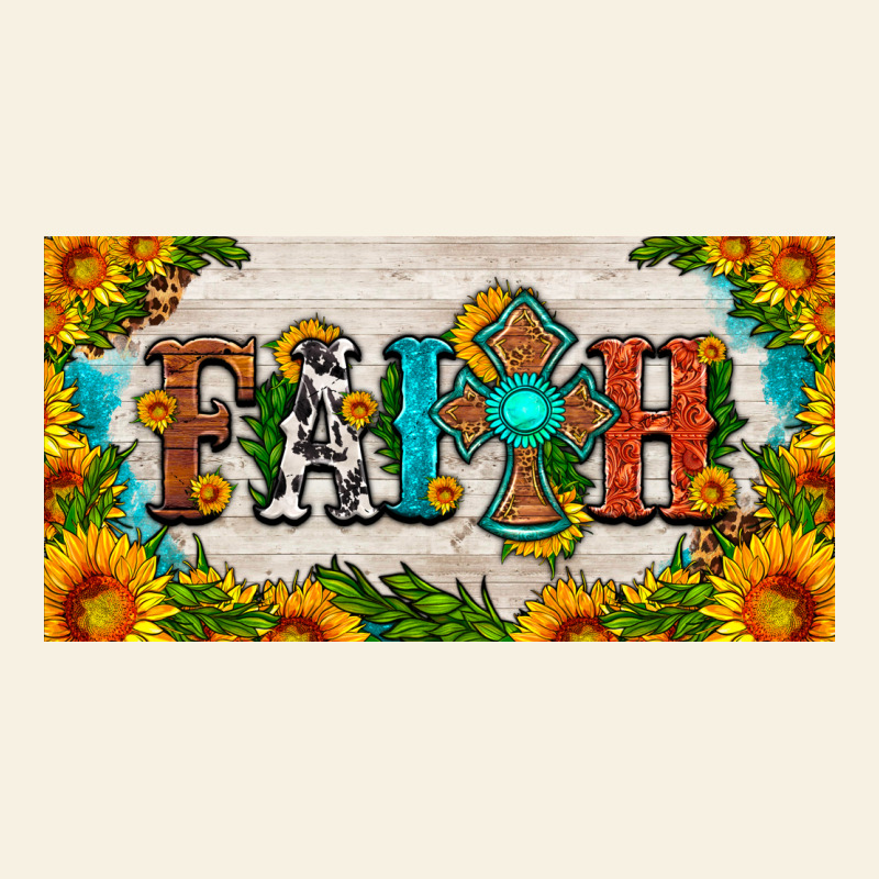 Faith Cross And Sunflower License Plate Vintage Tee by HRA Design Shop | Teevron