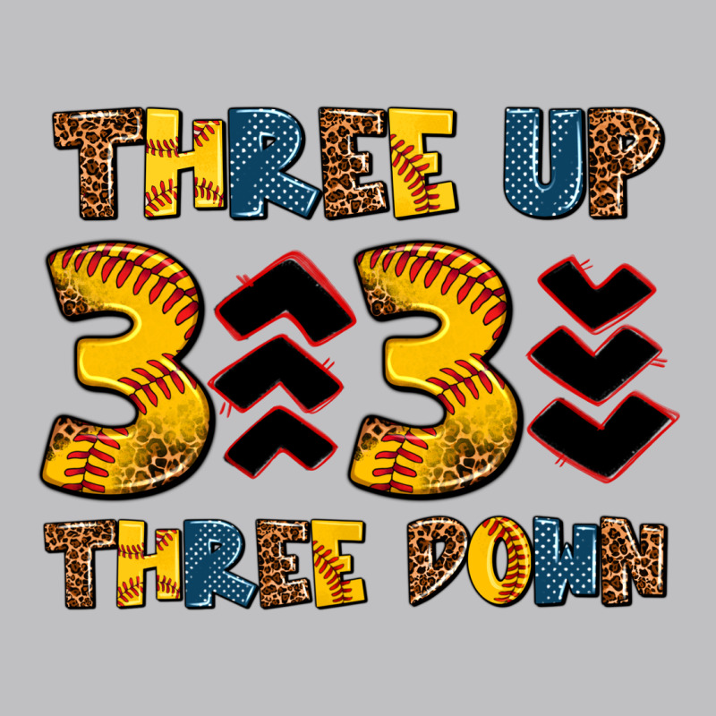 Three Up Three Down Softball Long Sleeve Tee by AdoDesignShop | Teevron
