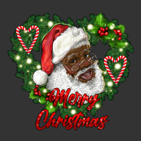 merry christmas african american santa with wreath | Teevron