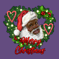 Merry Christmas African American Santa With Wreath Vintage Hoodie | Teevron