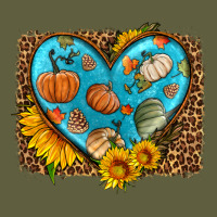 Fall Pattern Heart With Leopard Background Vintage Tee | Teevron