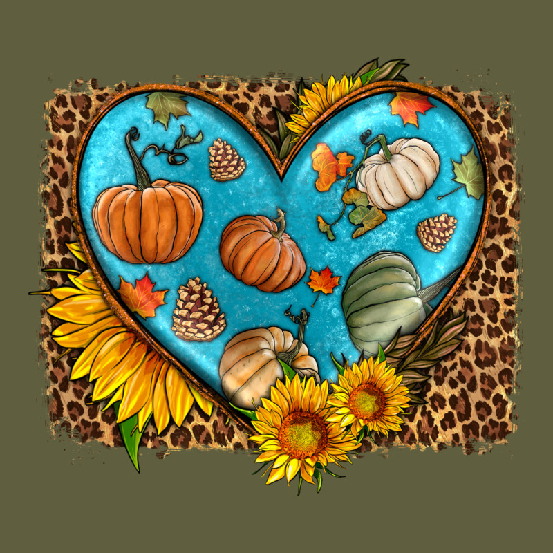 Fall Pattern Heart With Leopard Background Vintage Tee by HRA Design Shop | Teevron
