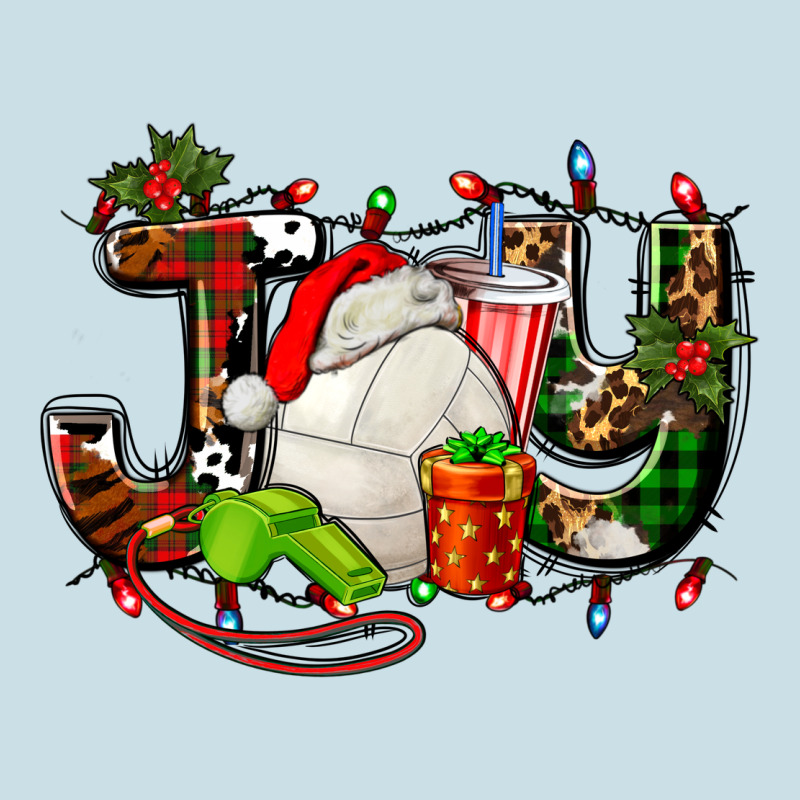 Joy With Volleyball And Santa's Hat Ladies Tee by AdoDesignShop | Teevron