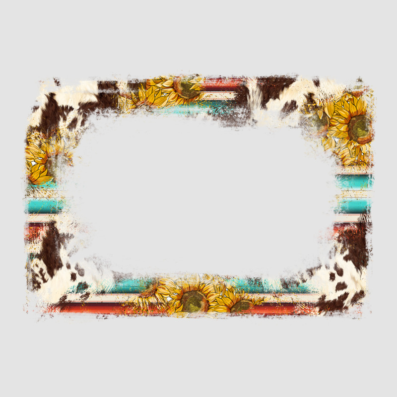 Western Serape Sunflower Background Frame Premium Sweatshirt by NancyCooperArtShop | Teevron