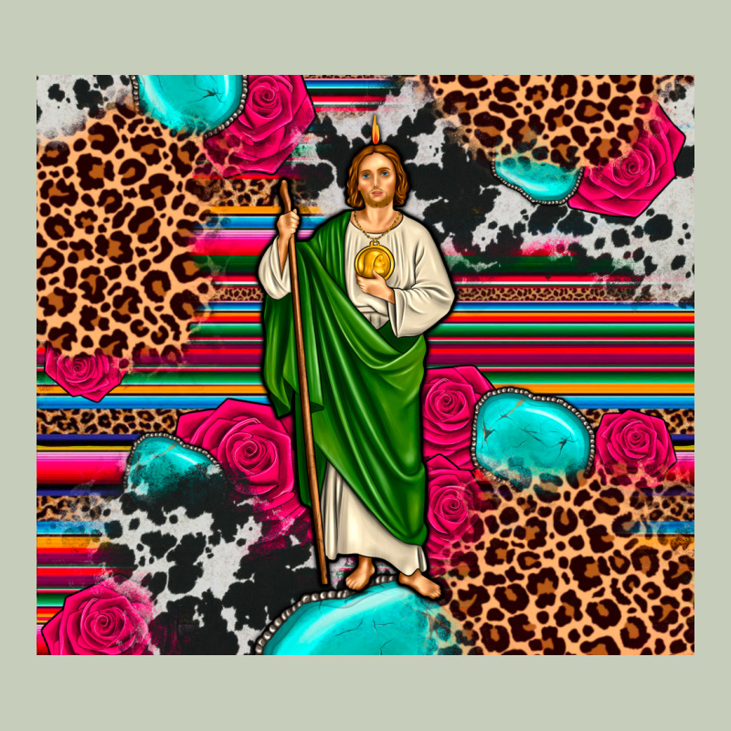 San Judas Leopard Cowhide Tumbler Long Sleeve Tee by JahusDesignShop | Teevron