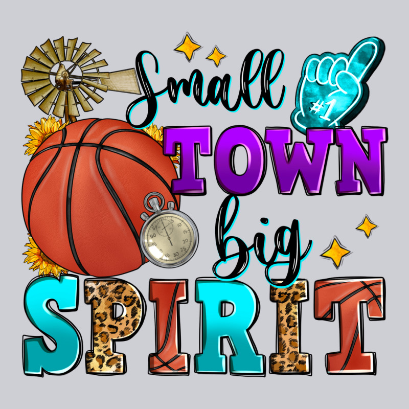 Small Town Big Spirit Basketball Heavyweight Sweatshirt by Zillion Design Studio | Teevron