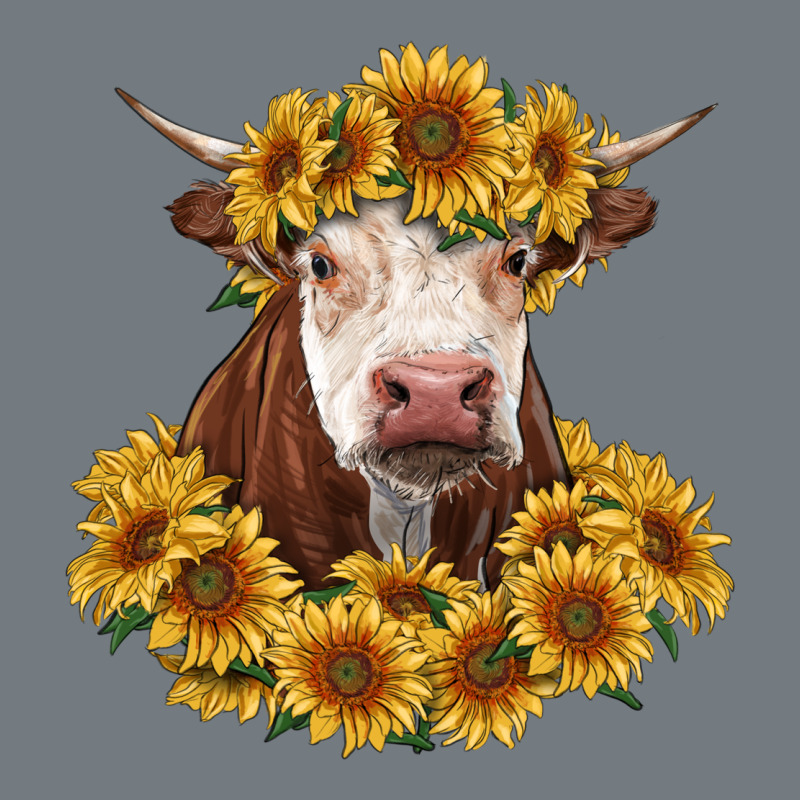 Hereford Cow With Sunflowers Heavyweight Sweatshirt by RanaPortraitStore | Teevron