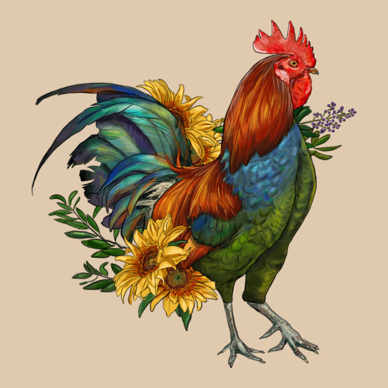 Rooster With Sunflowers Heavyweight Sweatshirt by RanaPortraitStore | Teevron