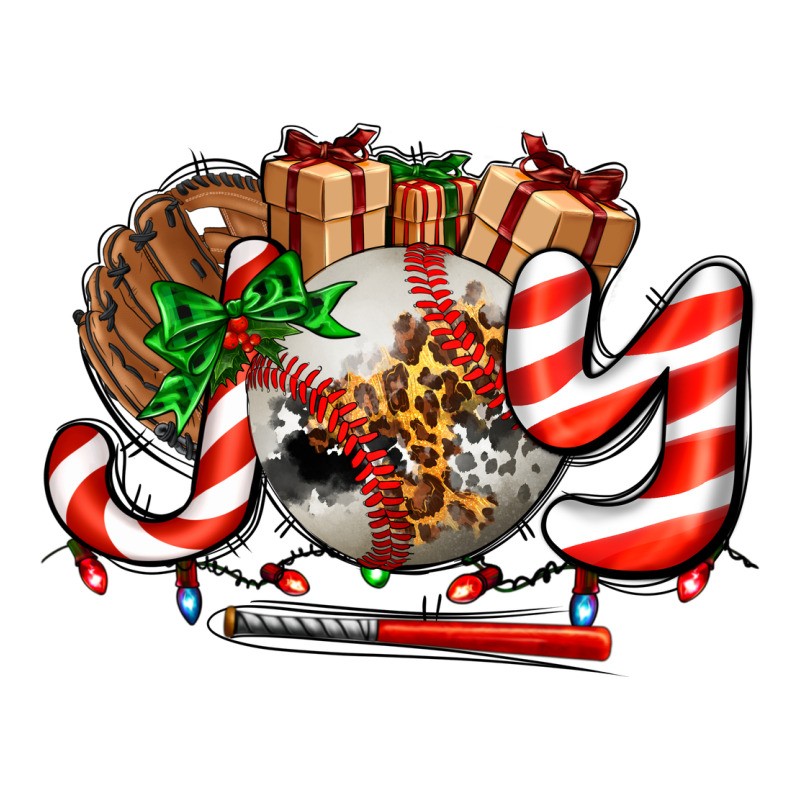 Joy With Baseball And Christmas Gift And Candies Ladies Tee by AdoDesignShop | Teevron
