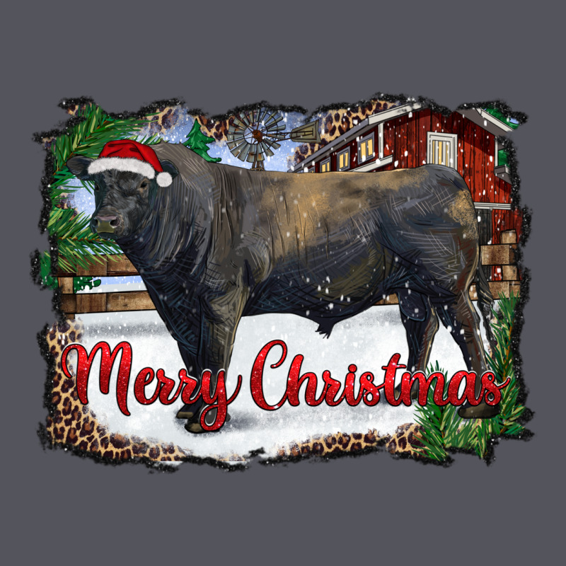 Merry Christmas Black Angus Bull And Farm Vintage Hoodie by RanaPortraitStore | Teevron