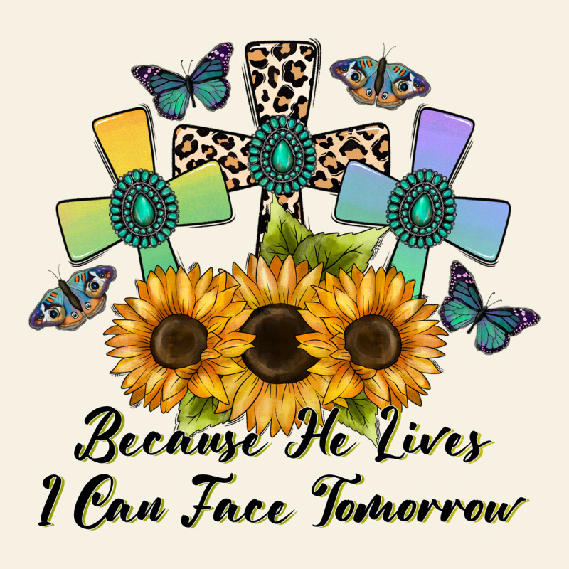 Because He Lives I Can Face Tomorrow Vintage Tee by CowhideDigitalArt | Teevron
