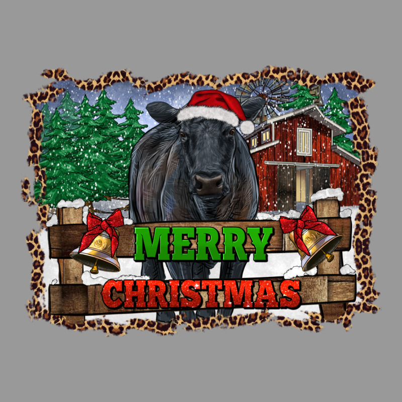 Merry Christmas Black Angus Cattle And Farm Vintage Hoodie by RanaPortraitStore | Teevron