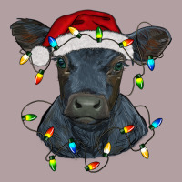 Christmas Baby Black Angus Calf With Lights Vintage Hoodie | Teevron