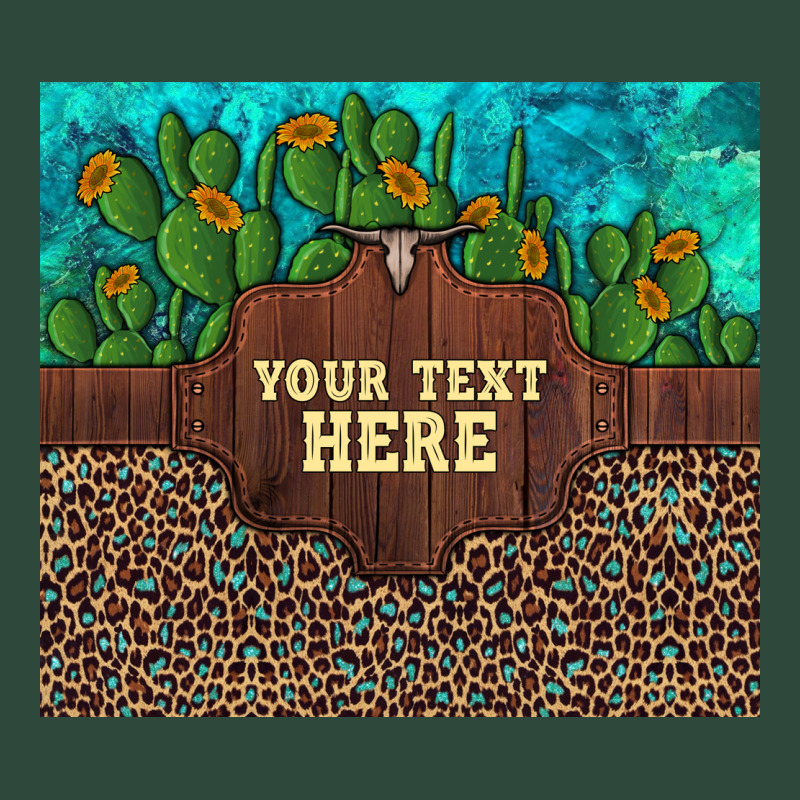 Preview Custom Cactus And Sunflowers Leopard Turquoise Zipper Hoodie by Artiststas | Teevron