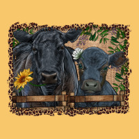 Western Black Angus Cattle And Calf With Leopard Vintage Hoodie | Teevron