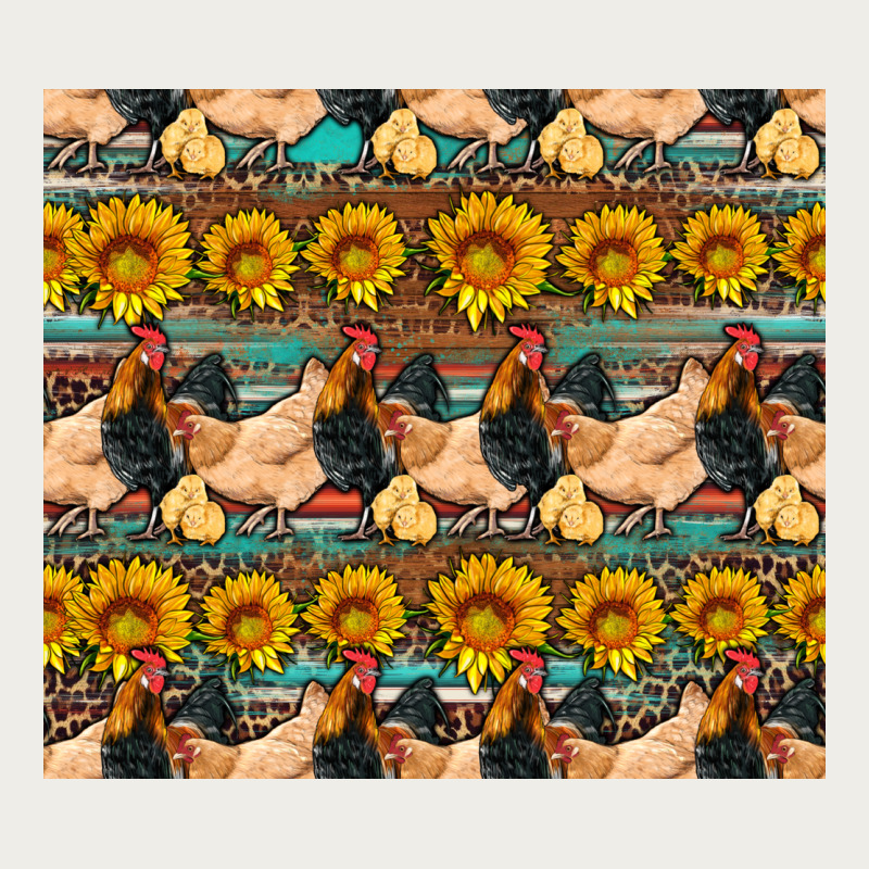 Seamless Poultry Farm Sunflowers Chicken Coop Tumbler Zipper Hoodie by Artiststas | Teevron