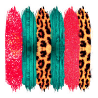 Colored Leopard and Wood Patterned Western Brush Strokes | Teevron