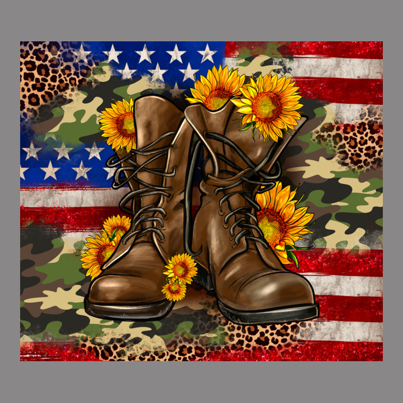 Army Usa Lag Leopard Camouflage Sunflower 20oz Vintage Tee by Neo Western | Teevron