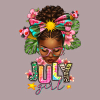 July Girl Afro Woman Summer Vintage Hoodie | Teevron