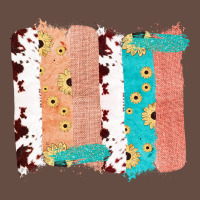 Western Cowhide Sunflower Jute Glitter Farm Life Brush Stroke Long Sleeve Tee | Teevron