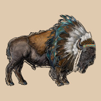 Bison With Indian Headdress Heavyweight Sweatshirt | Teevron