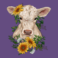 Charolais Calf With Sunflowers Vintage Hoodie | Teevron