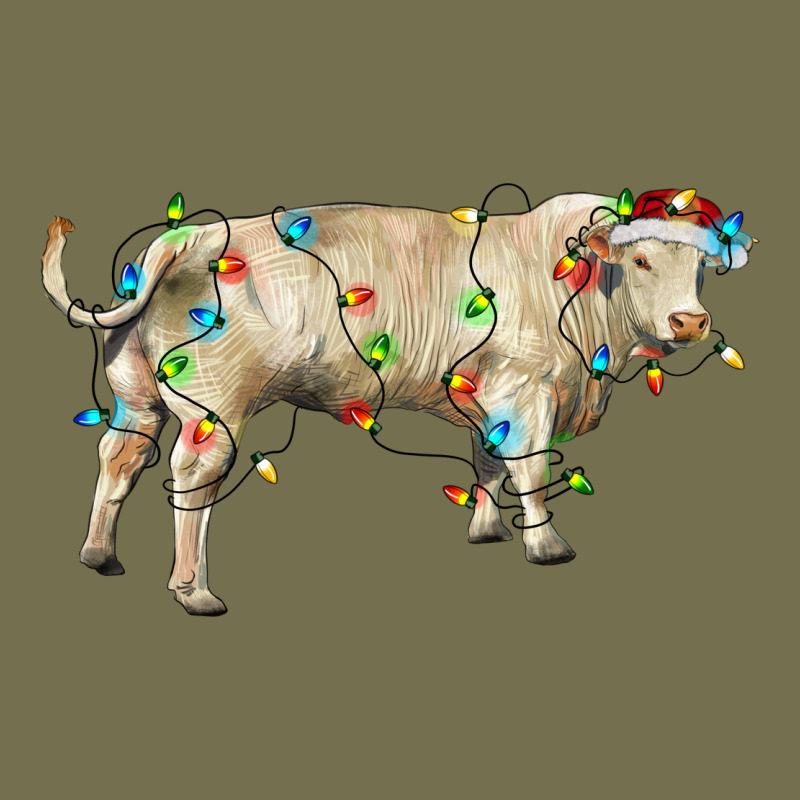 Charolais Bull With Christmas Lights Vintage Hoodie by RanaPortraitStore | Teevron