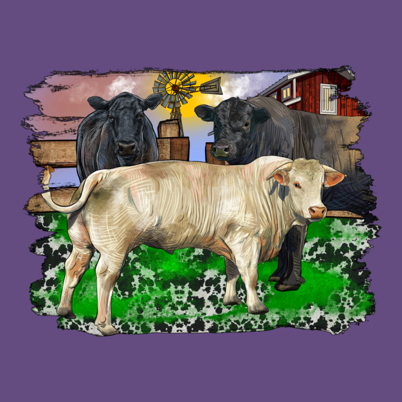 Charolais Bull Black Angus Cattle And Bull With Barnyard And Cowhide Vintage Hoodie by RanaPortraitStore | Teevron