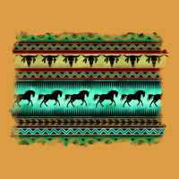 Turquoise Aztec Bullskull And Horse Urban Heavy Tee | Teevron