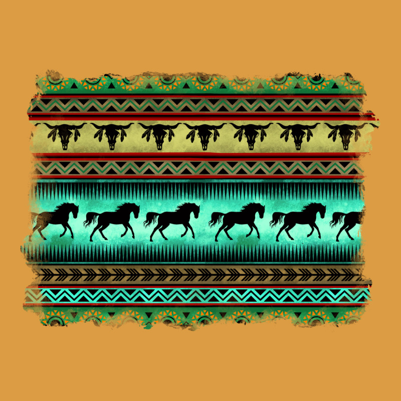 Turquoise Aztec Bullskull And Horse Urban Heavy Tee by BarkalooDesign | Teevron