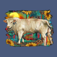 Western Charolais Bull And Aztec Sunflower Background Vintage Hoodie | Teevron