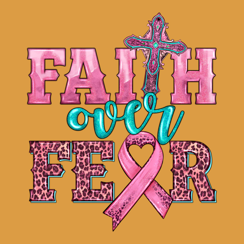 Faith Over Fear With Cross And Ribbon Urban Heavy Tee by HRA Design Shop | Teevron