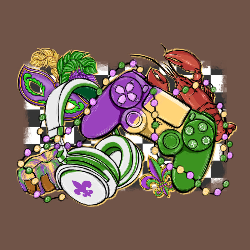 Gamer Mardi Gras Game Controller Premium Sweatshirt by MaliasSmallBusiness | Teevron