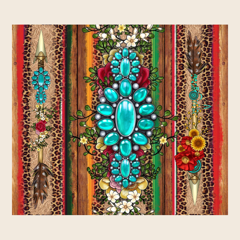 Gemstone Flowers Arrow With Leopards And Serape Zipper Hoodie by Artiststas | Teevron